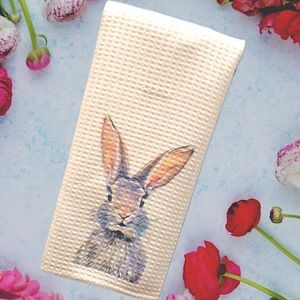 Easter Bunny waffle weave, microfiber dish towel